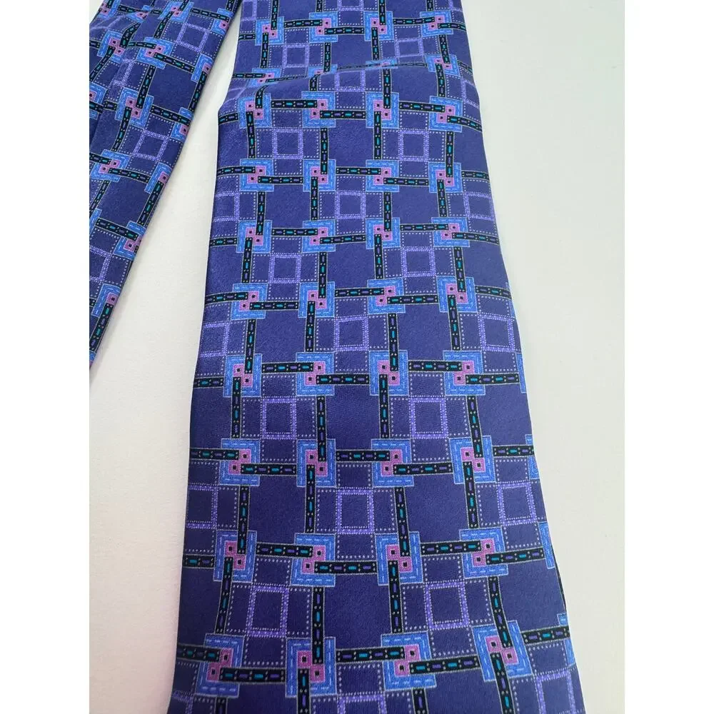 Ermenegildo Zegna NWOT Men's 100% Silk Patterned Tie Made in Italy